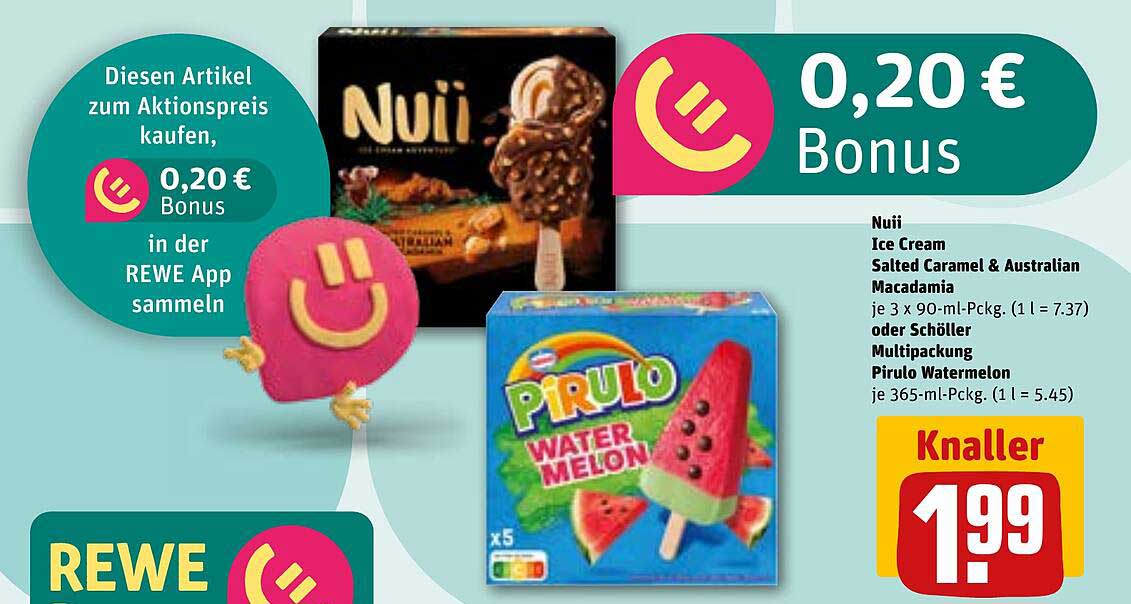 Nuii Ice Cream Salted Caramel & Australian Macadamia oder Pirulo Watermelon