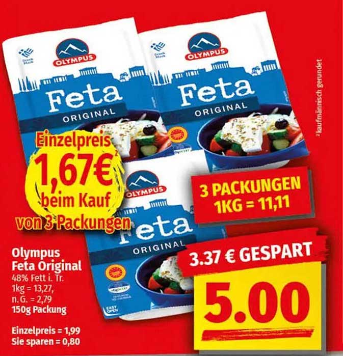 Olympus Feta Original – 3 Packungen zum Sparpreis