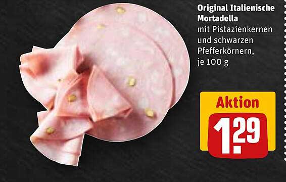 Original Italienische Mortadella mit Pistazienkernen und schwarzen Pfefferkörnern, je 100 g