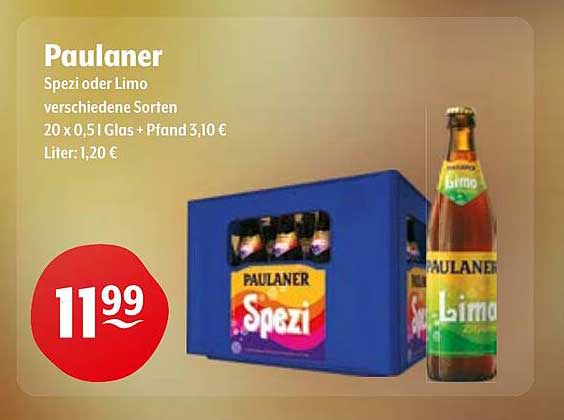 Paulaner Spezi oder Limo verschiedene Sorten 20 x 0,5 l
