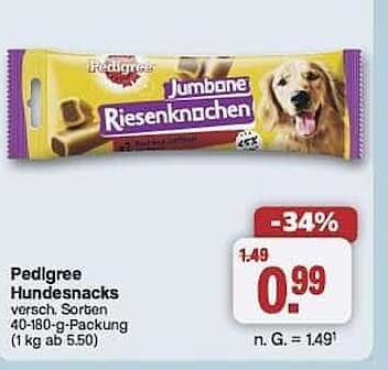Pedigree Hundesnacks versch. Sorten, 40-180-g-Packung