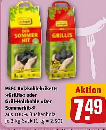PEFC Holzbriketts »Grillis« oder Grill-Holzkohle »Der Sommerhit«