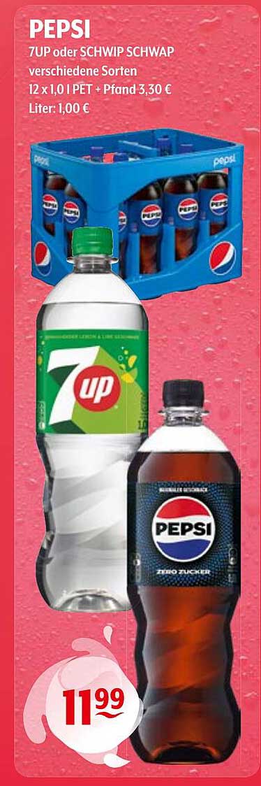 PEPSI 7UP oder SCHWIP SCHWAP - 12 x 1,0 L PET