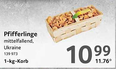 Pfifferlinge, mittelfallend, Ukraine, 1-kg-Korb