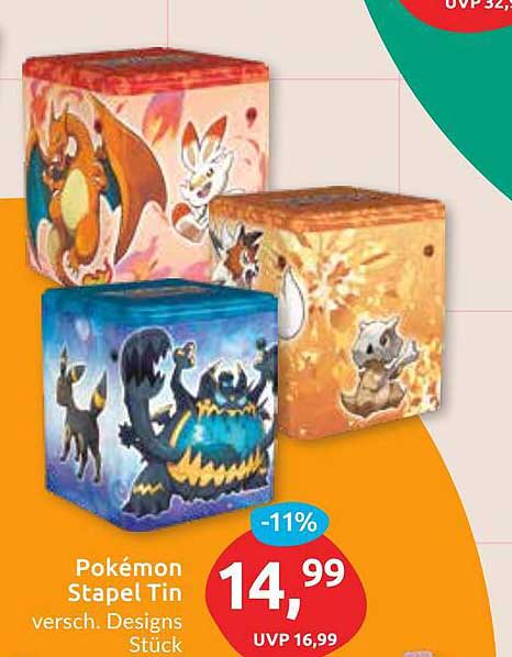 Pokémon Stapel Tin - verschiedene Designs