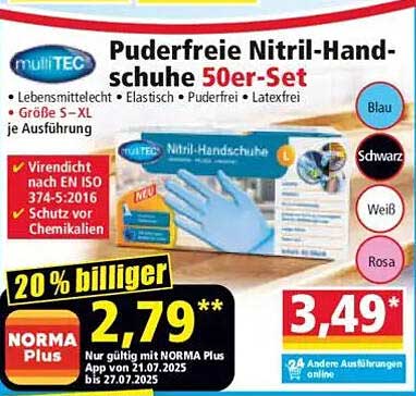 Puderfreie Nitril-Handschuhe 50er-Set