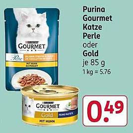 Purina Gourmet Katze Perle oder Gold 85 g