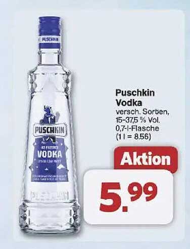 Puschkin Vodka, 0,7-l-Flasche - Aktionspreis!