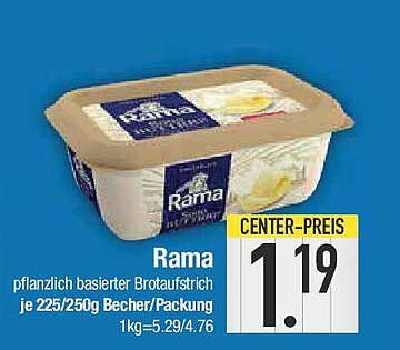 Rama pflanzlich basierter Brotaufstrich je 225/250g Becher/Packung