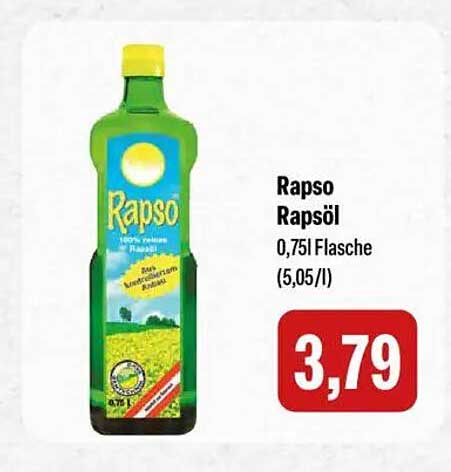 Rapso Rapsöl 0,75L Flasche