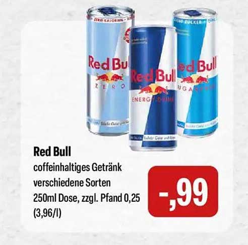 Red Bull coffeinhalte Getränke – verschiedene Sorten 250ml Dose