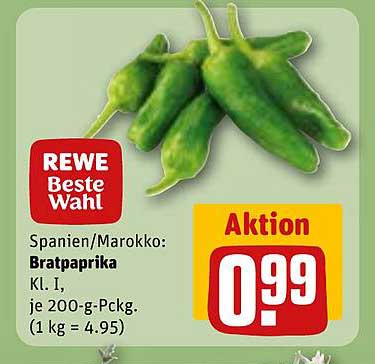REWE Beste Wahl: Bratpaprika Kl. I, je 200-g-Pckg.