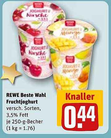 REWE Beste Wahl Fruchtjoghurt verschiedene Sorten