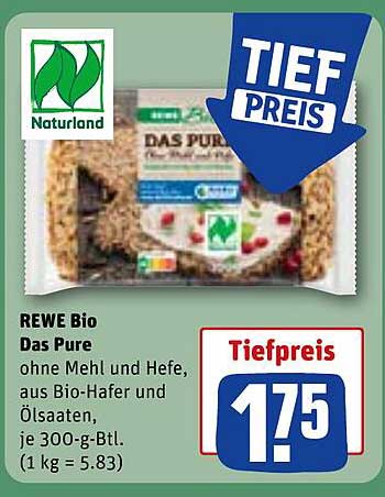 REWE Bio Das Pure ohne Mehl und Hefe