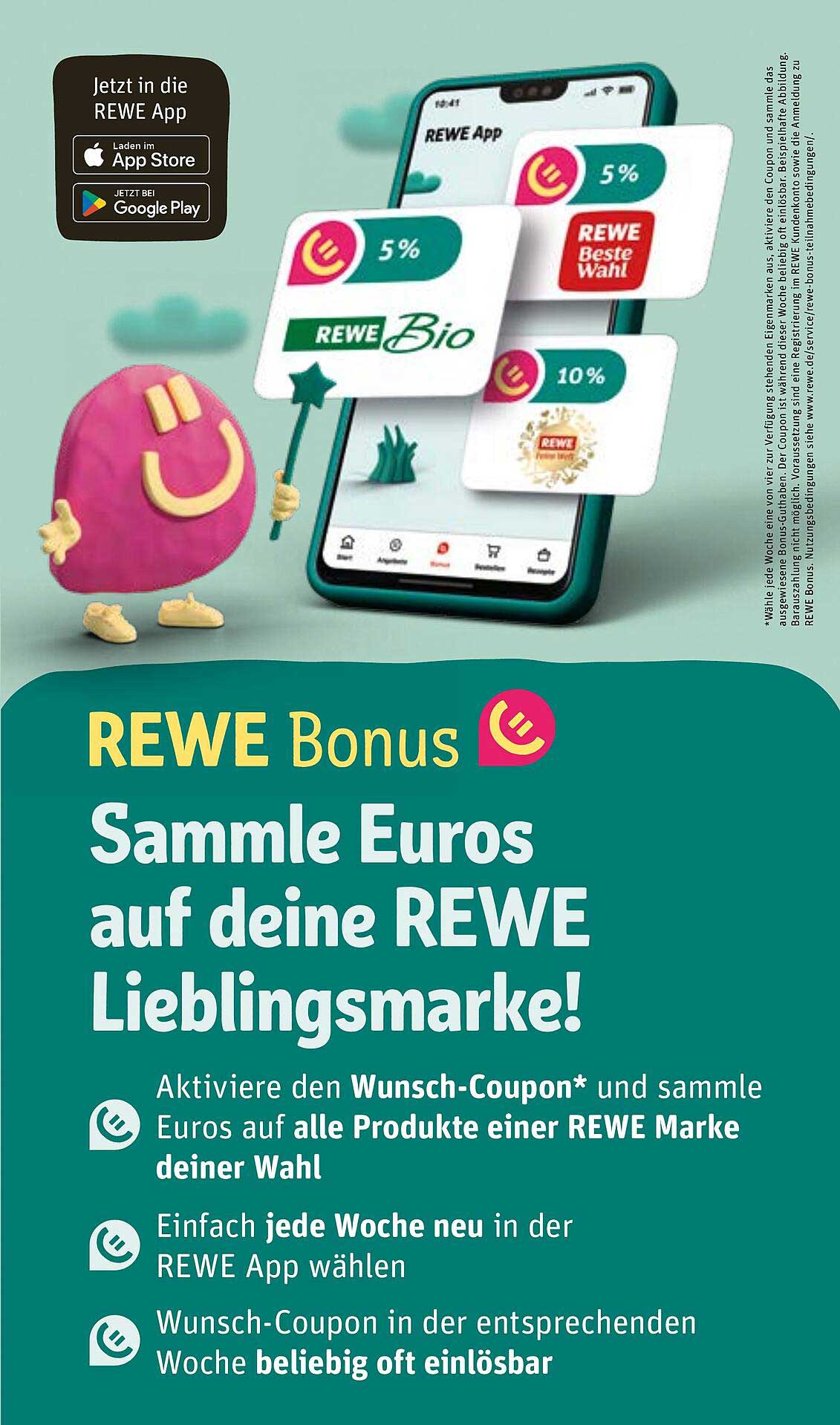 REWE Bonus: Sammle Euros auf deine REWE Lieblingsmarke!
