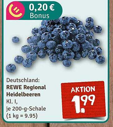 REWE Regional Heidelbeeren Kl. I, je 200-g-Schale
