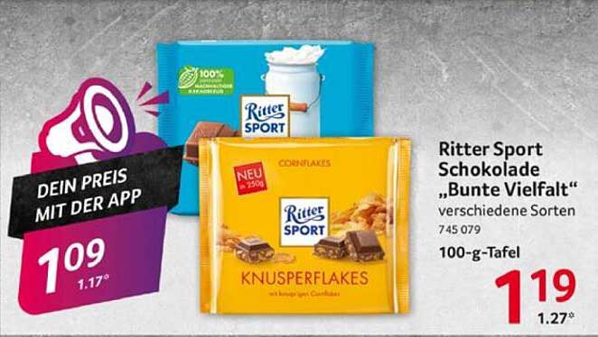 Ritter Sport Schokolade „Bunte Vielfalt“ verschiedene Sorten 745 079