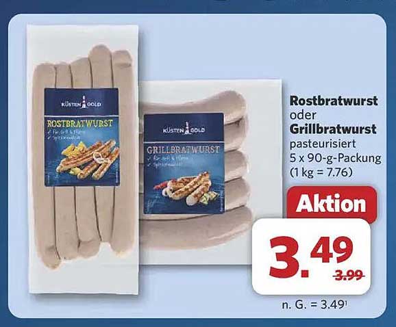 Rostbratwurst oder Grillbratwurst 5 x 90-g-Packung