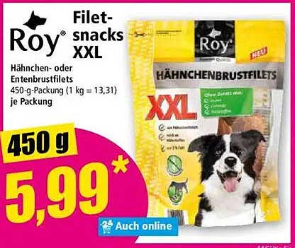 Roy Filet-Snacks XXL - Hähnchen- oder Entenbrustfilets