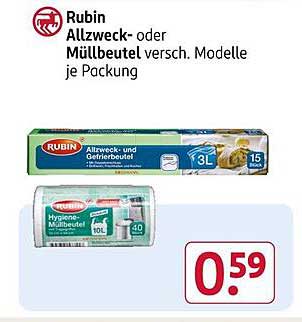 Rubin Allzweck- oder Müllbeutel versch. Modelle je Packung