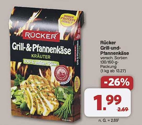 Rücker Grill-und Pfannenkäse Kräuter 130/150-g-Packung