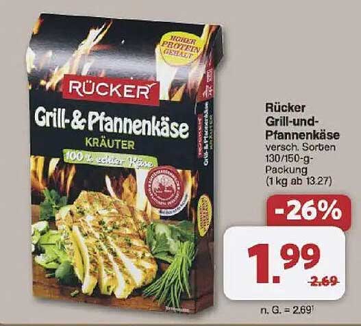 Rücker Grill- und Pfannenkäse verschiedene Sorten 130/150-g-Packung