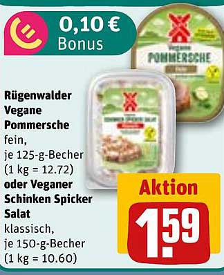 Rügenwalder Vegane Pommersche oder Veganer Schinken Spicker Salat