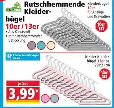 Rutschhemmende Kleiderbügel - 10er/13er Set