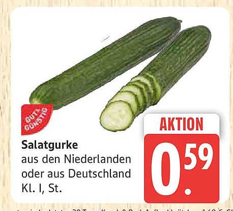 Salatgurke aus den Niederlanden oder aus Deutschland Kl. I, St.