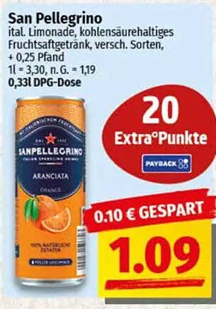 San Pellegrino ital. Limonade, 0,33l Dose