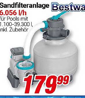 Sandfilteranlage Bestway 6.056 l/h für Pools mit 1.100-39.300 l, inkl. Zubehör