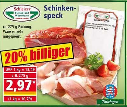 Schlenker Schinkenspeck - 20% billiger