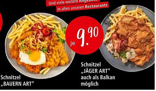 Schnitzel "BAUERN ART" für nur 9,90 €