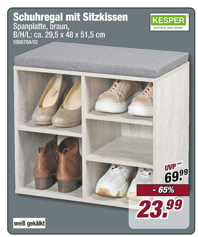 Schuhregal mit Sitzkissen
