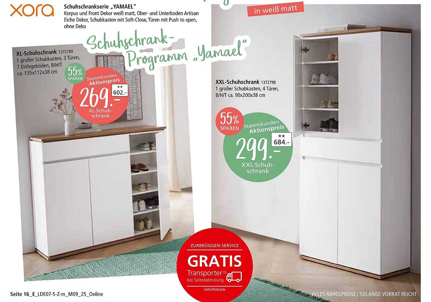 Schuhschrankprogramm "YAMAEL" (XL und XXL) - Aktionspreis bei Zurbrüggen