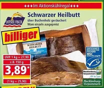 Schwarzer Heilbutt - über Buchenholz geräuchert