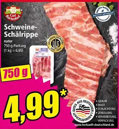 Schweine-Schälrippe natur - 750 g