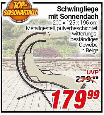 Schwingliege mit Sonnendach