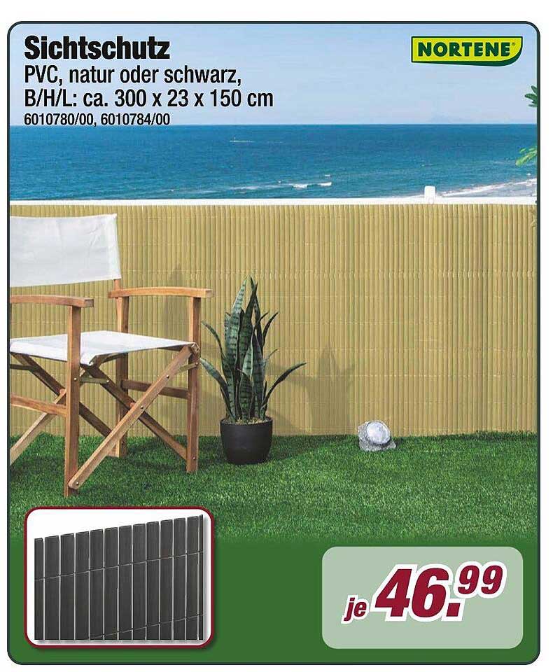 Sichtschutz von Nortene, PVC, natur oder schwarz, B/H/L: ca. 300 x 23 x 150 cm