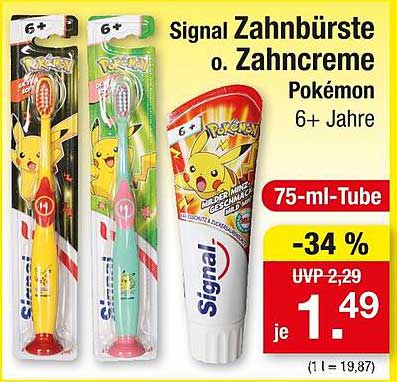 Signal Zahnbürste oder Zahnpasta mit Pokémon-Motiv für Kinder ab 6 Jahren