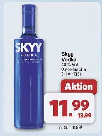 SKYY Vodka 40 % Vol 0,7 l-Flasche