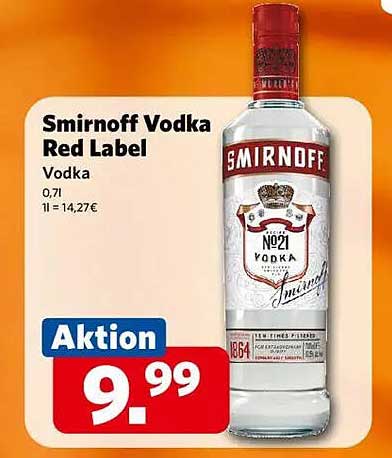 Smirnoff Vodka Red Label 0,7L