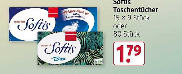 Softis Taschentücher 15 x 9 Stück oder 80 Stück