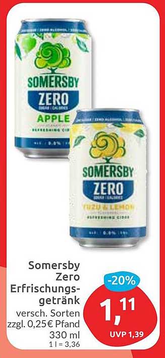 Somersby Zero Erfrischungsgetränk - Verschiedene Sorten