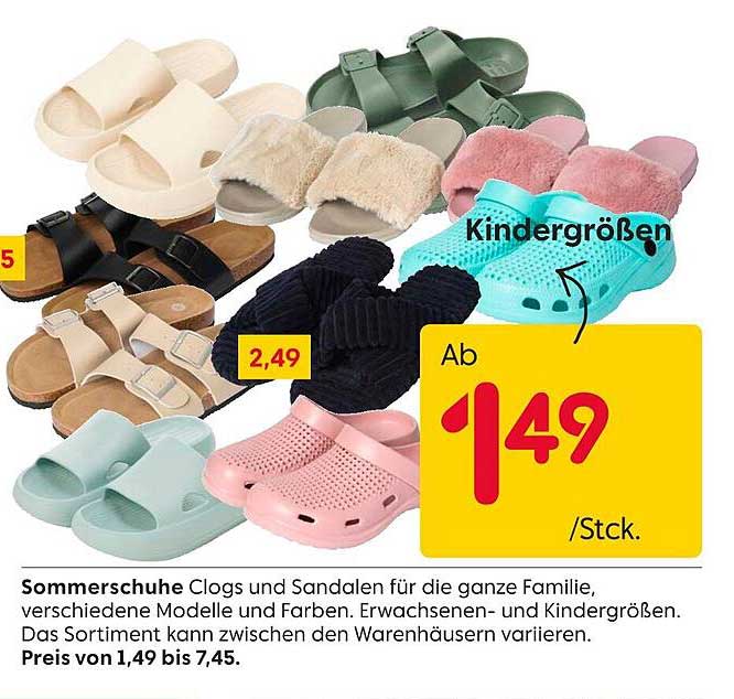 Sommerschuhe Clogs und Sandalen für die ganze Familie