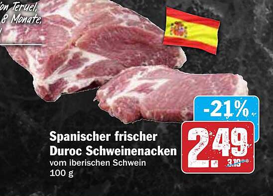 Spanischer frischer Duroc Schweinenacken vom iberischen Schwein