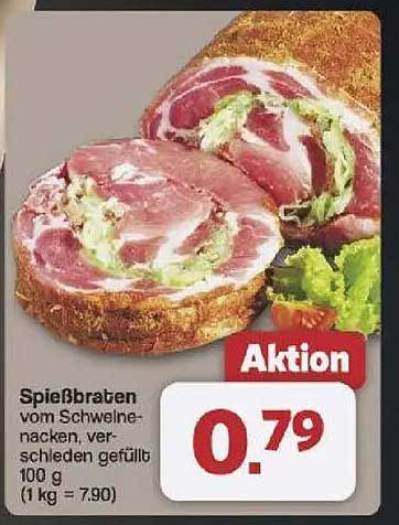 Spießbraten vom Schwielenacken, verschiedenen gefüllt 100 g