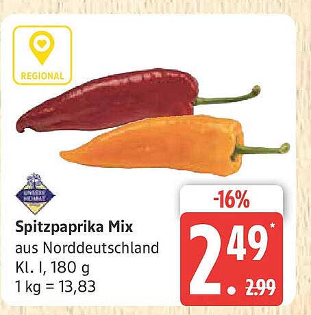 Spitzpaprika Mix aus Norddeutschland, 180 g