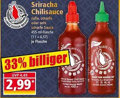 Sriracha Chilisauce - süß oder sehr scharf - 455 ml