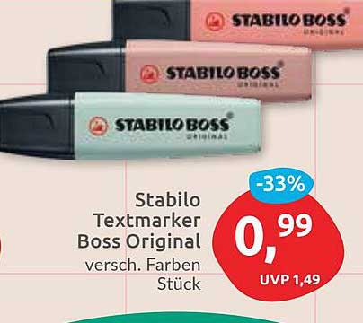 Stabilo Textmarker Boss Original - verschiedene Farben